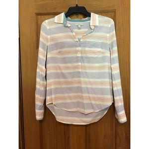 J Crew Striped Button Down Top